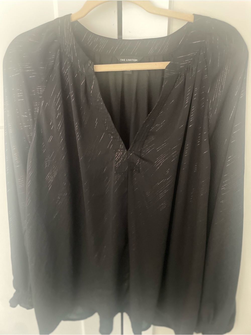 The Limited Black Blouse with Metallic Stitching
